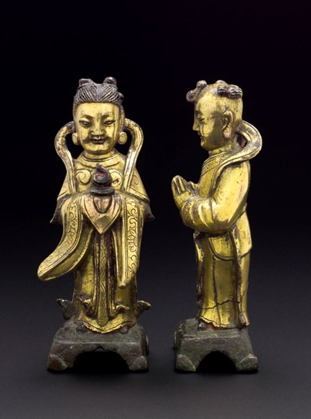A Pair of Gilt Bronze Figures, Qing Dynasty | MasterArt